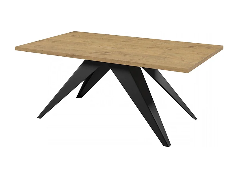 ESSTISCH Vento Eiche Artisan / Schwarz 160/260 / 90 / 76cm