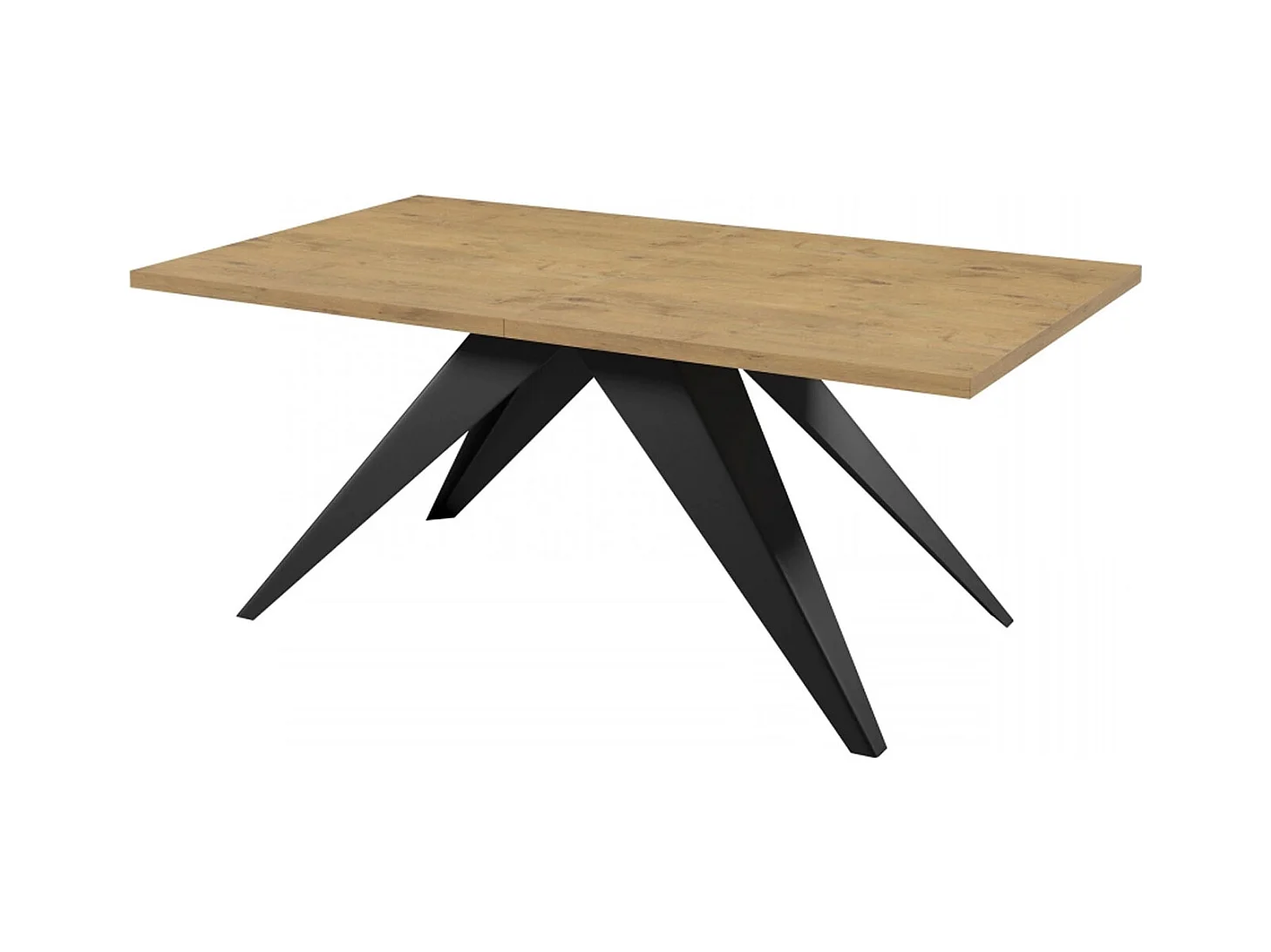 ESSTISCH Vento Eiche Artisan / Schwarz 160/260 / 90 / 76cm