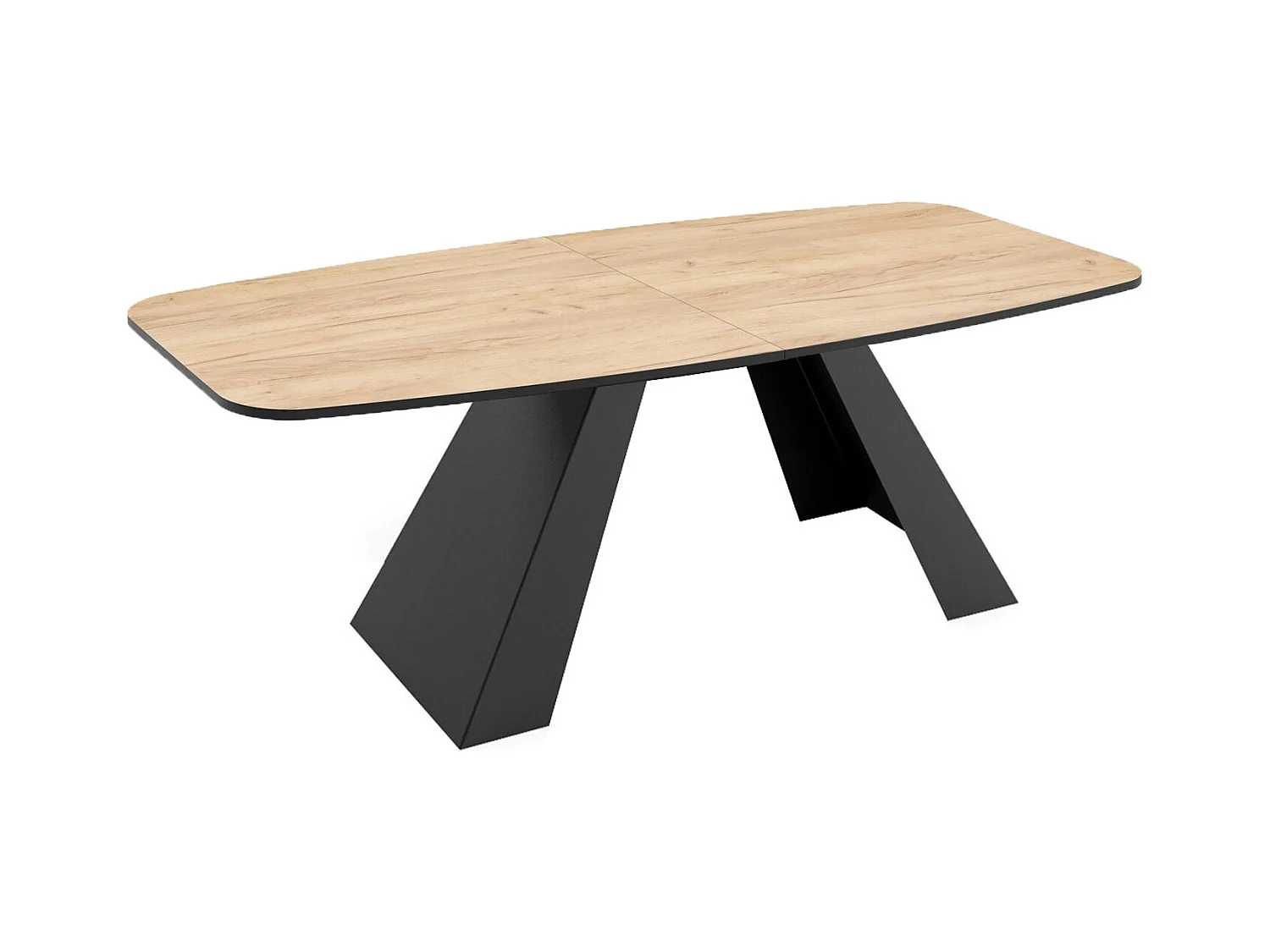 ESSTISCH Myron Eiche Lancelot / Schwarz 160/200 / 80 / 76cm