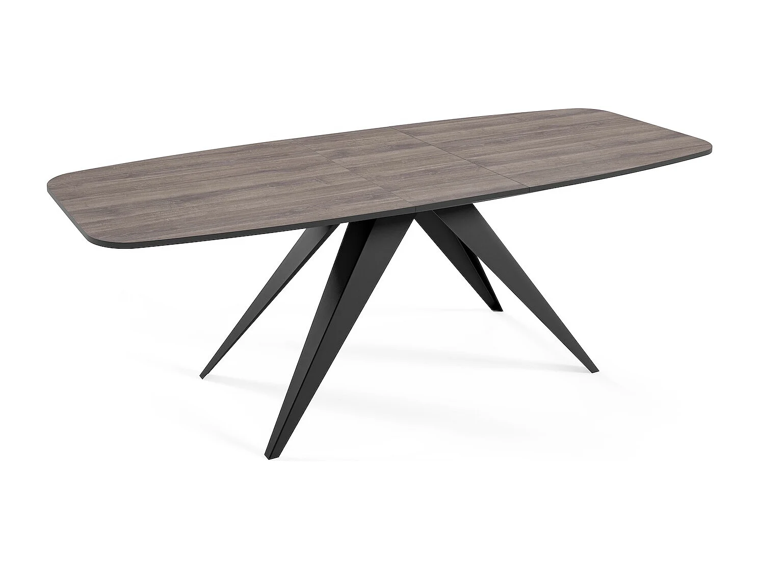 ESSTISCH Ferro Sherman Eiche Anthrazit / Schwarz 160/200 / 80 / 76cm