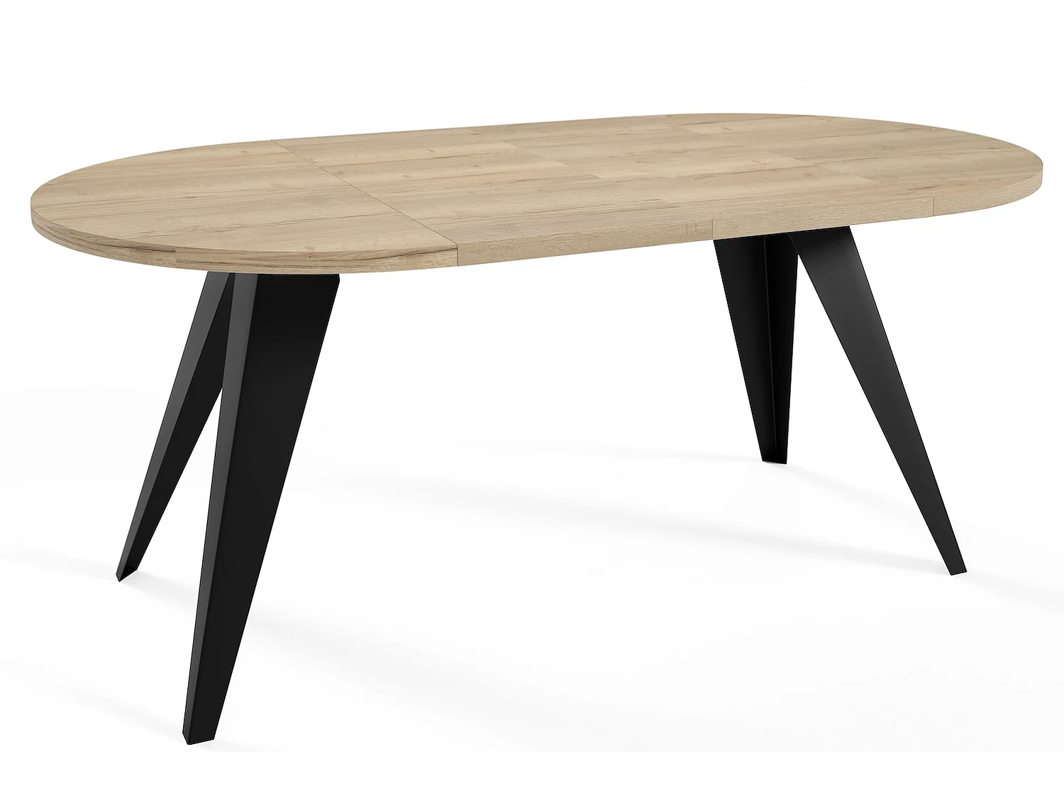 ESSTISCH Alba Halifax Eiche Natur / Schwarz 100/176 / 100 / 76cm