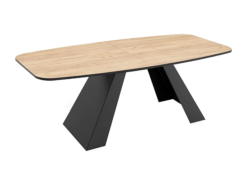 ESSTISCH Myron Smooth Concrete Brown / Schwarz 180/220 / 90 / 76cm