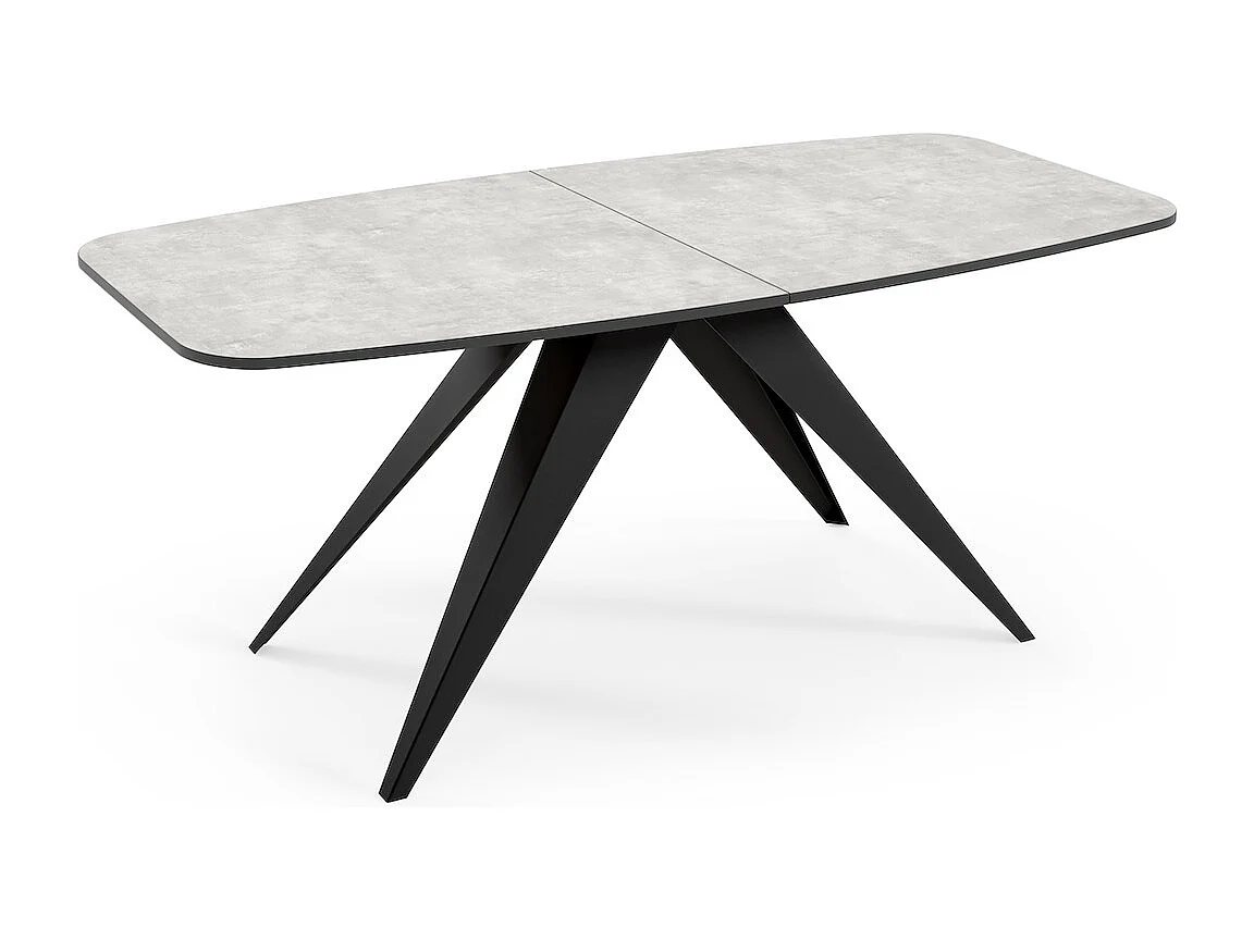 ESSTISCH Ferro Bellato Grau / Schwarz 160/200 / 80 / 76cm