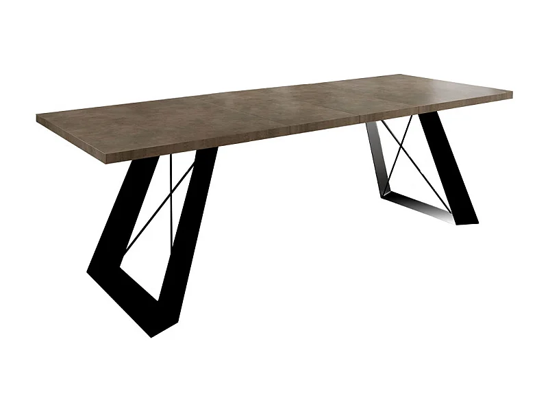 ESSZIMMERTISCH Corso Chicago Concrete Dunkelgrau / Schwarz 160/260 / 90 / 76cm