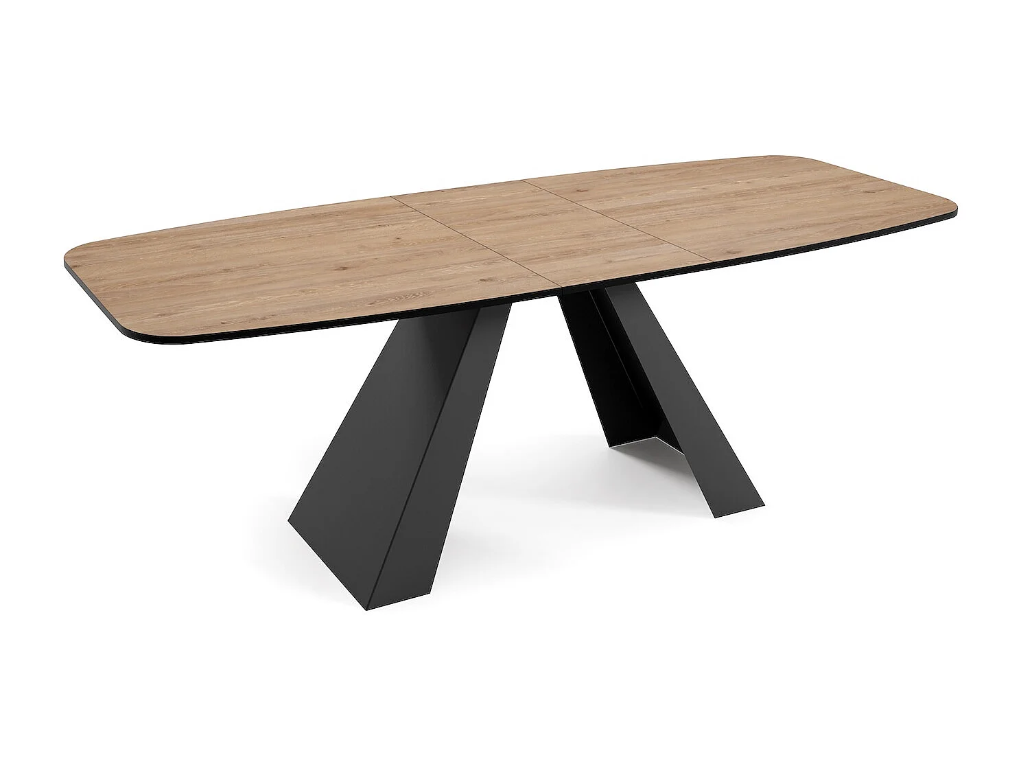 ESSTISCH Myron Davos Eiche Trüffelbraun / Schwarz 160/200 / 80 / 76cm