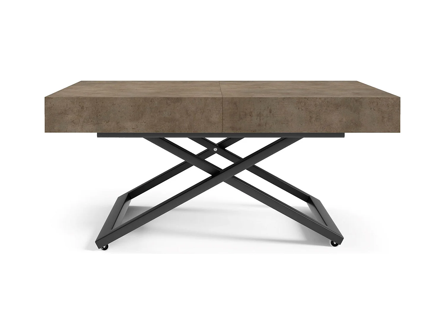 COUCH-/ESSTISCH Sanna U Chicago Concrete dunkelgrau 120 - 200 / 80 / 27 - 80cm