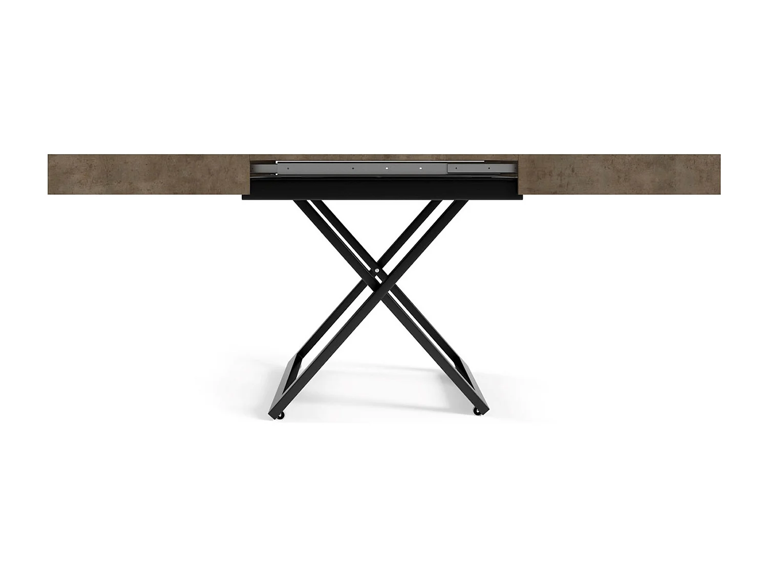 COUCH-/ESSTISCH Sanna U Chicago Concrete dunkelgrau 120 - 200 / 80 / 27 - 80cm