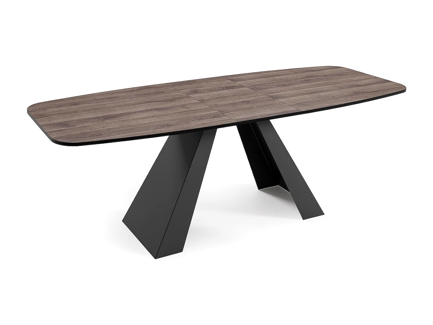 ESSTISCH Myron Sherman Eiche Anthrazit / Schwarz 180/220 / 90 / 76cm