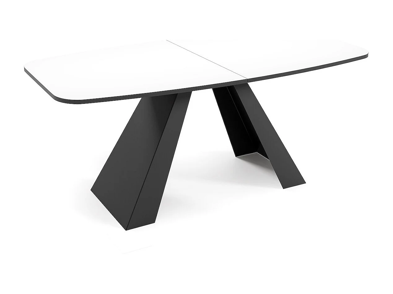 ESSTISCH Myron Icy Weiß / Schwarz 160/200 / 80 / 76cm