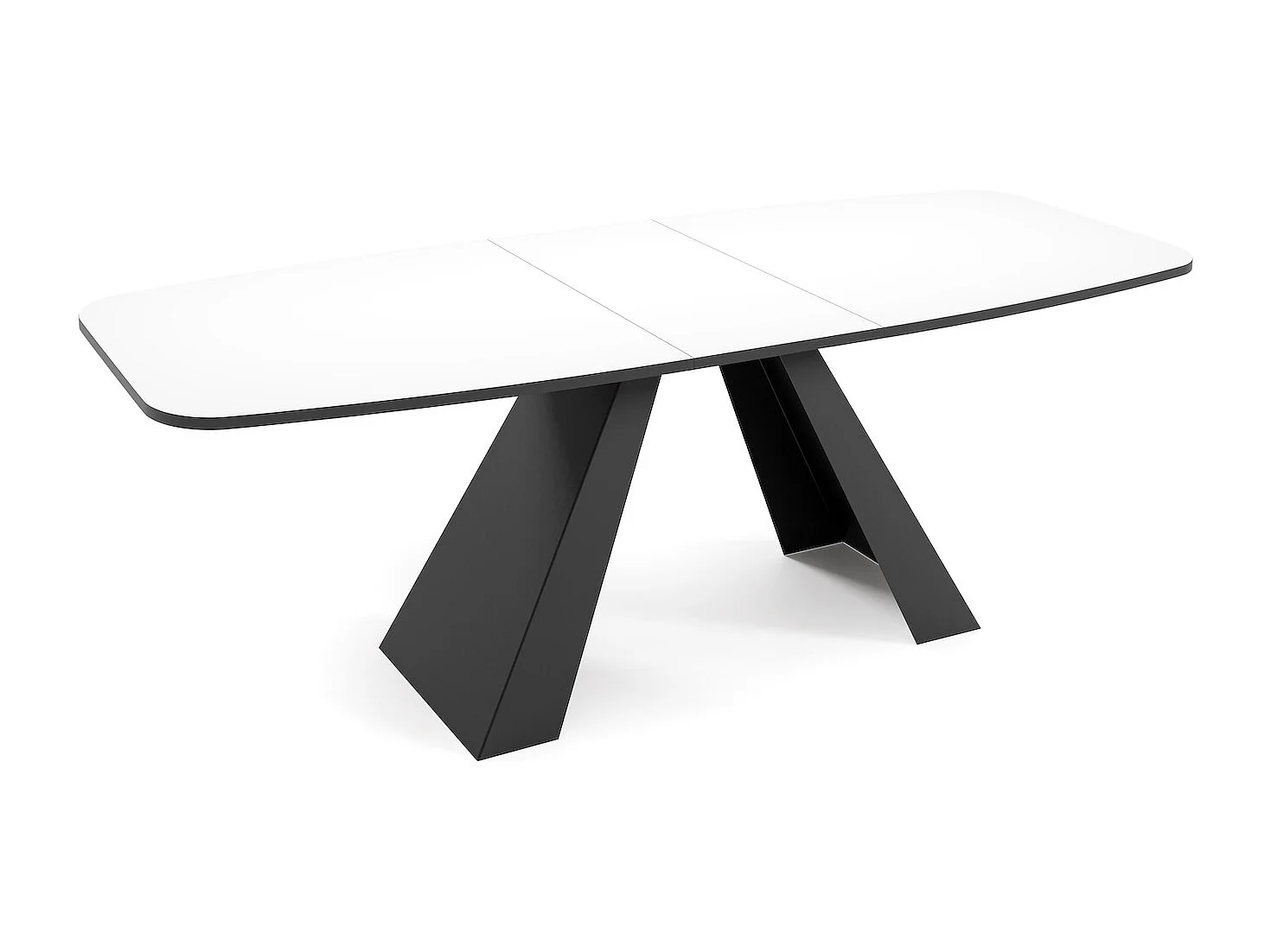ESSTISCH Myron Icy Weiß / Schwarz 160/200 / 80 / 76cm