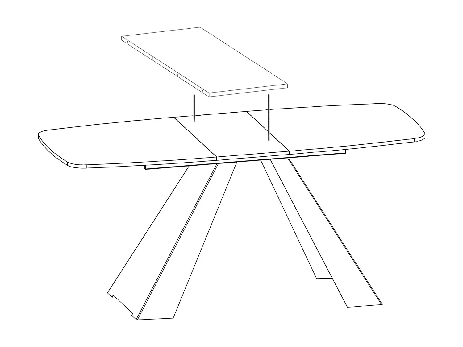 ESSTISCH Myron Icy Weiß / Schwarz 160/200 / 80 / 76cm