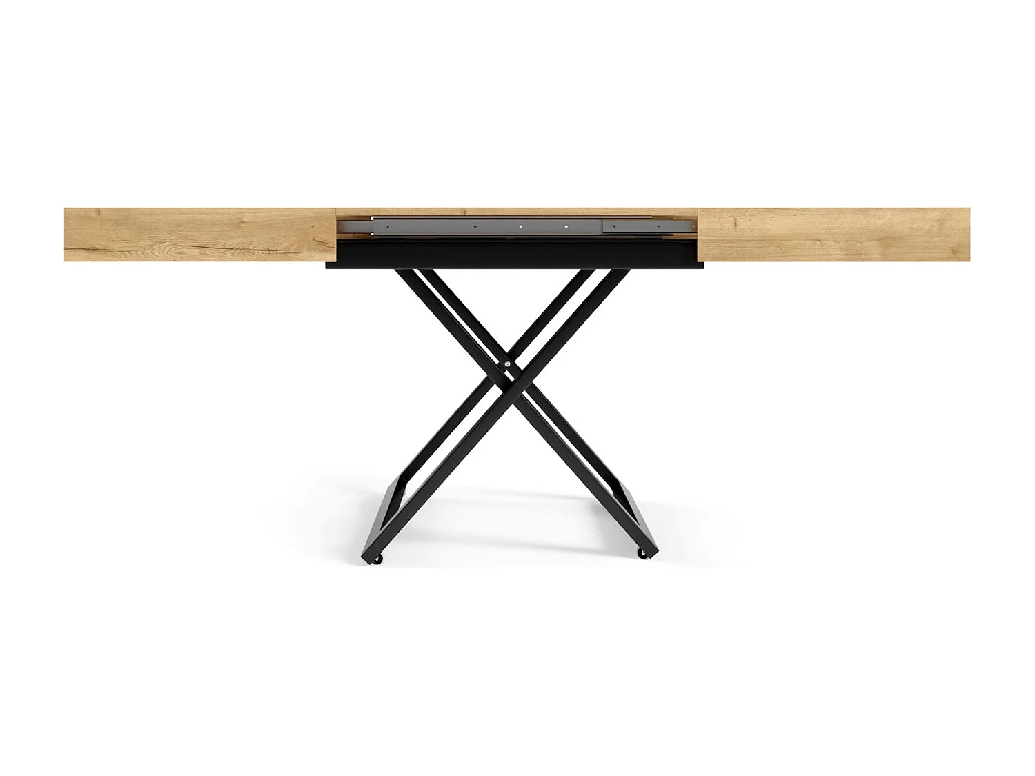 COUCH-/ESSTISCH Sanna X Halifax Eiche natur 120 - 200 / 80 / 27 - 80cm