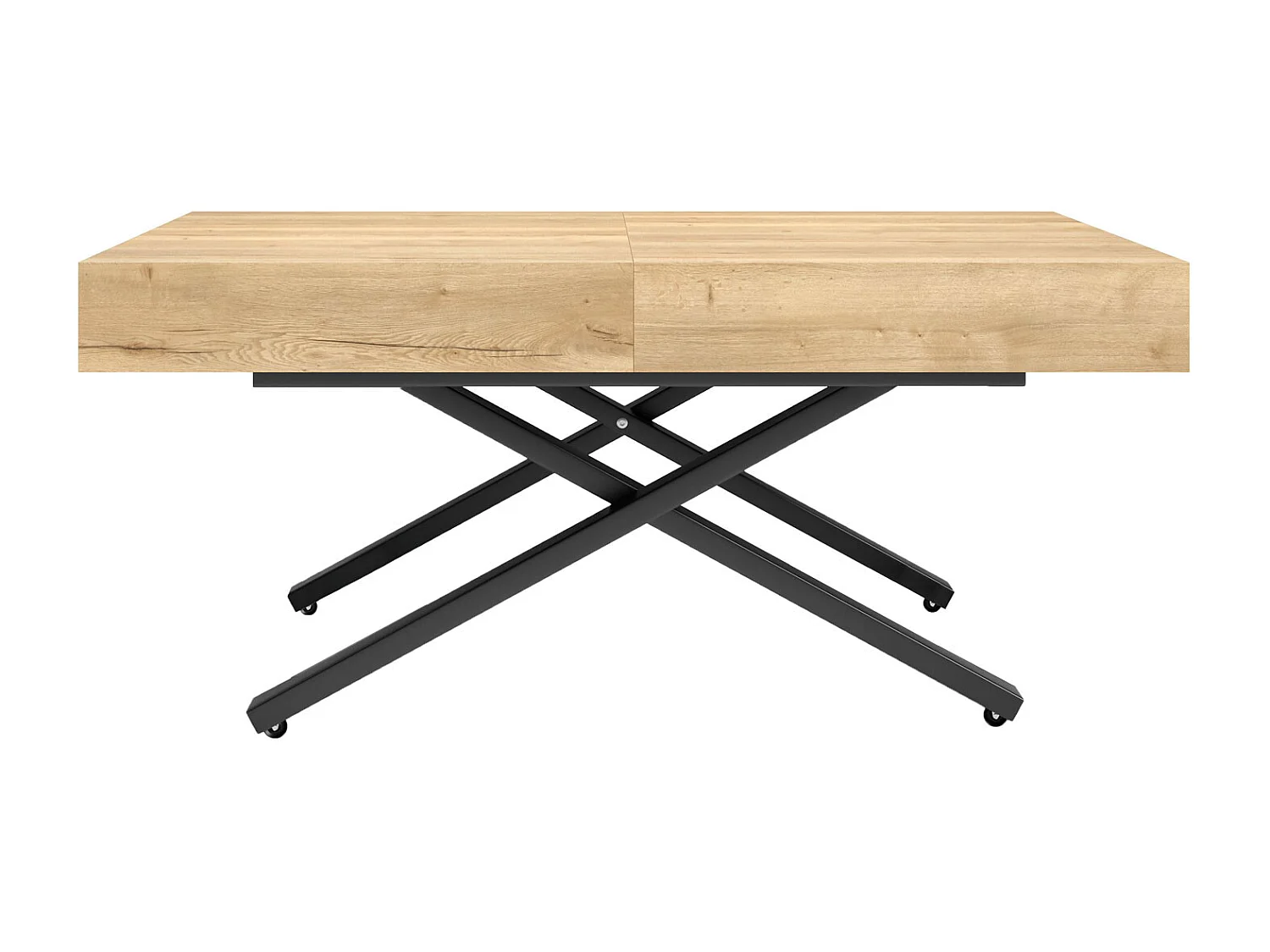 COUCH-/ESSTISCH Sanna X Halifax Eiche natur 120 - 200 / 80 / 27 - 80cm