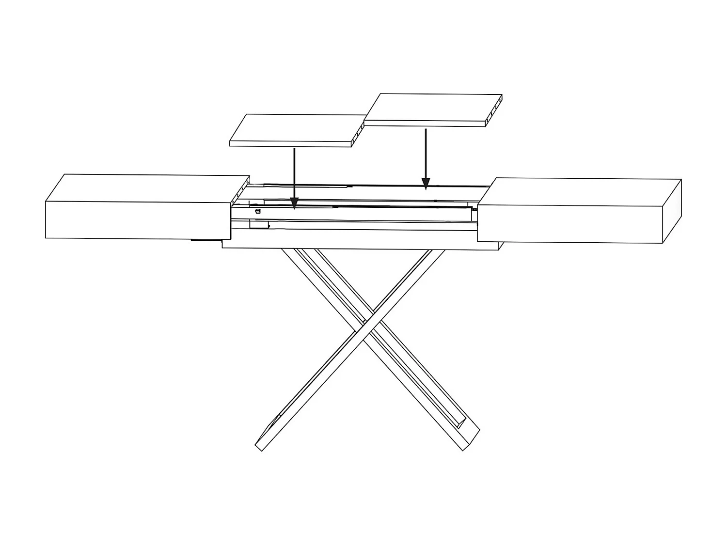 COUCH-/ESSTISCH Sanna X Halifax Eiche natur 120 - 200 / 80 / 27 - 80cm