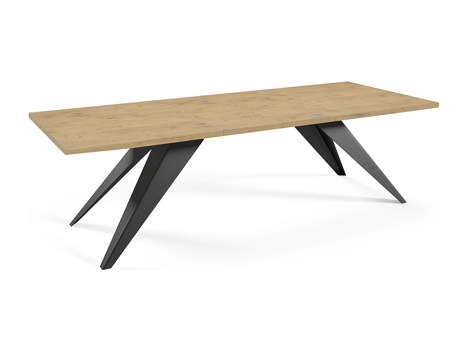 ESSTISCH Vento Eiche Lancelot / Schwarz 160/260 / 90 / 76cm