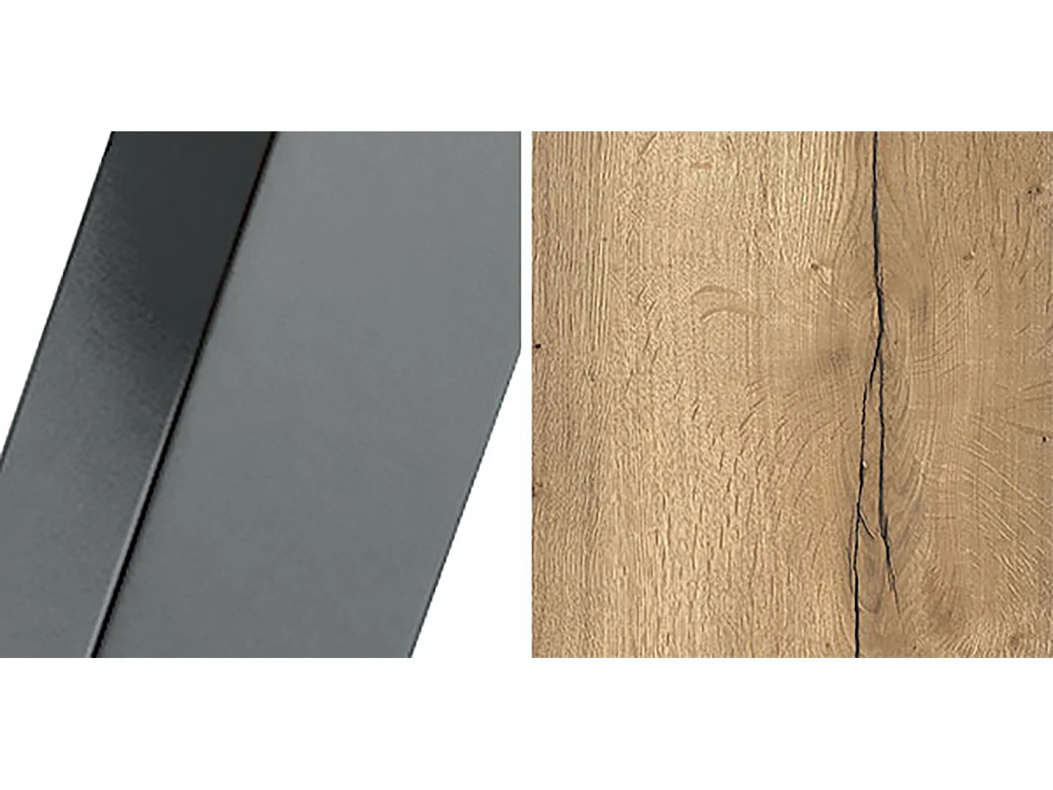 ESSTISCH Ibsen Halifax Eiche Natur / Graphit 100/140 / 100 / 76 cm