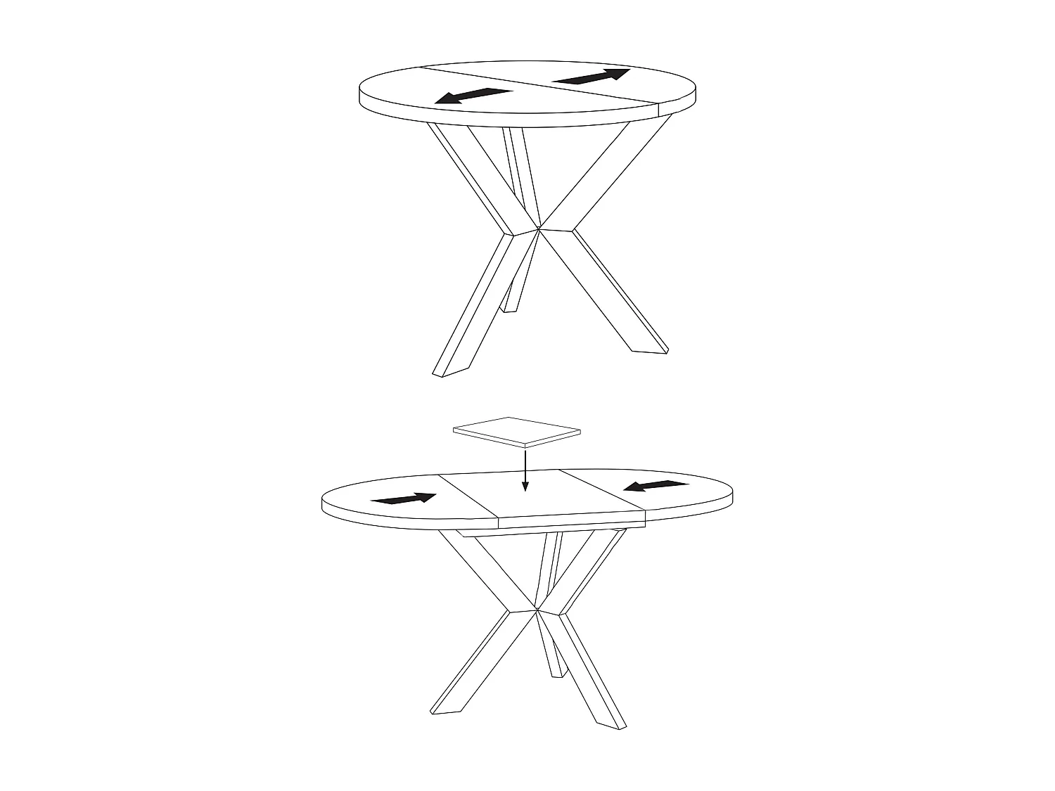 ESSTISCH Agnes Icy Weiß / Graphit 100/138 / 100/ 76cm