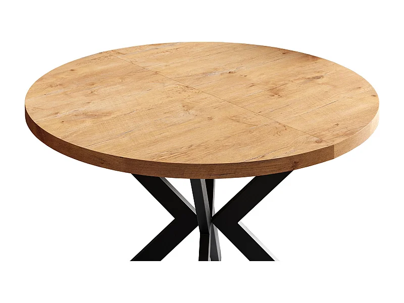 ESSTISCH Edder Eiche Lancelot / Schwarz 90/166 / 90 / 76cm