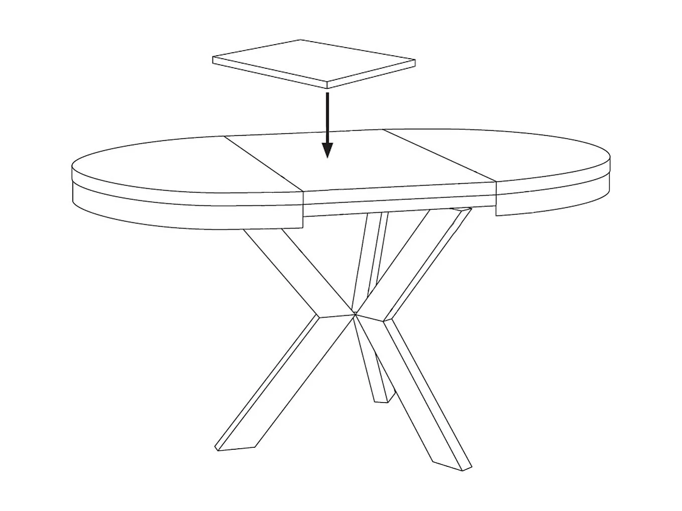 AUSZIEHBARER ESSTISCH Edder Eiche Lancelot / Schwarz 100/138 / 100 / 76cm