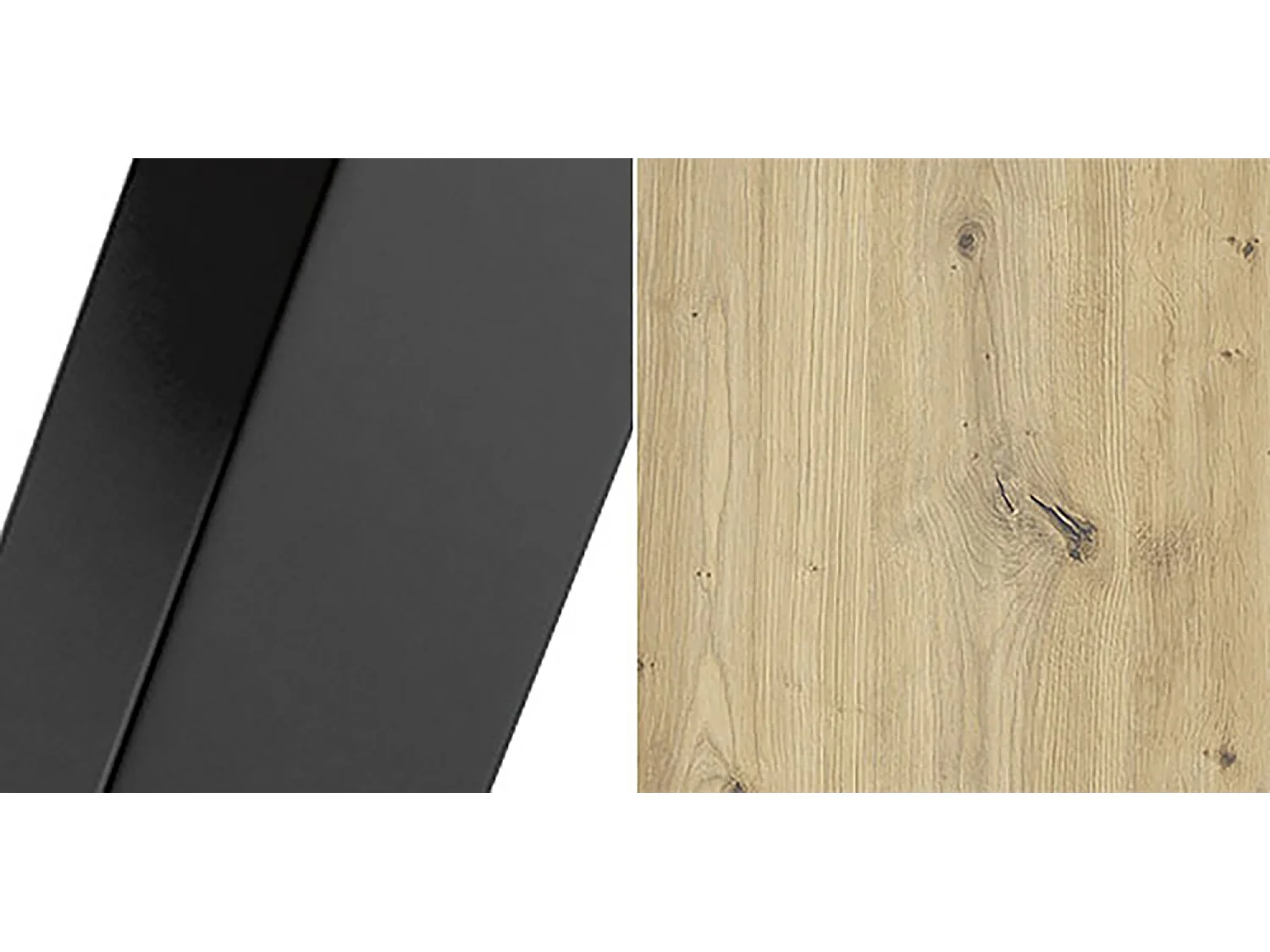 ESSTISCH Ivan Eiche Artisan / Schwarz 100 - 176 / 100 / 76cm