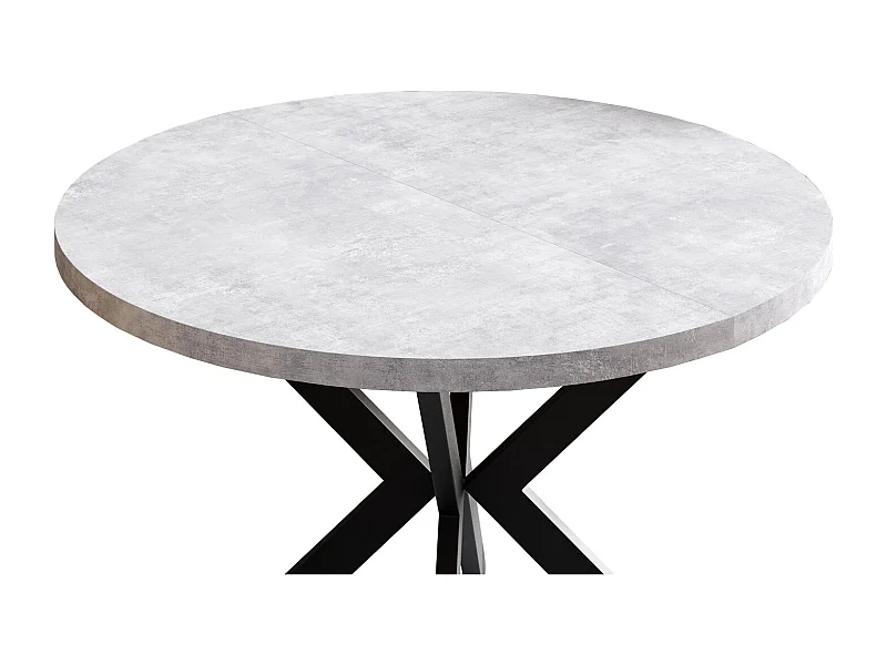 ESSTISCH Edder Chicago Concrete Dunkelgrau / Schwarz 100/176 / 100 / 76cm