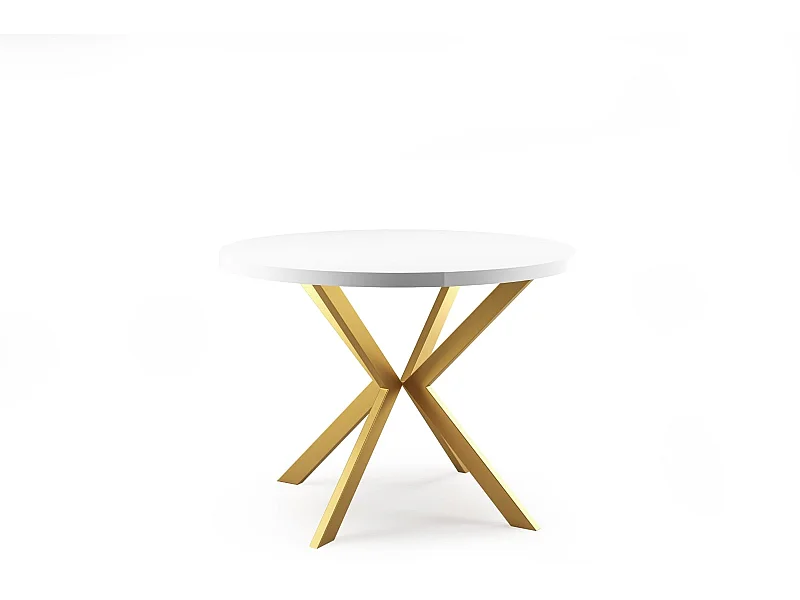 ESSTISCH Edder Icy Weiß / Gold 100/176 / 100 / 76cm