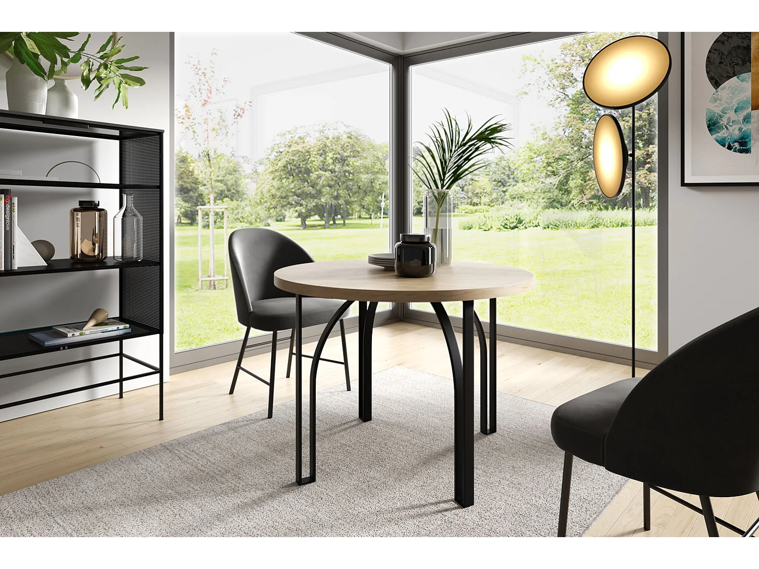 ESSTISCH Nastro 100 Eiche Lancelot / Graphit 100/176 / 100 / 76cm