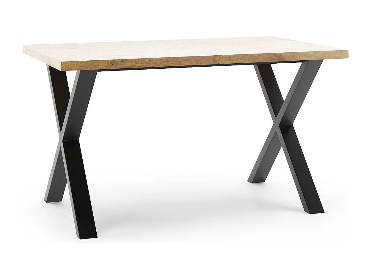 ESSTISCH Hammerfest Eiche Lefkas Dunkel / Schwarz 120/220 / 80 / 76cm