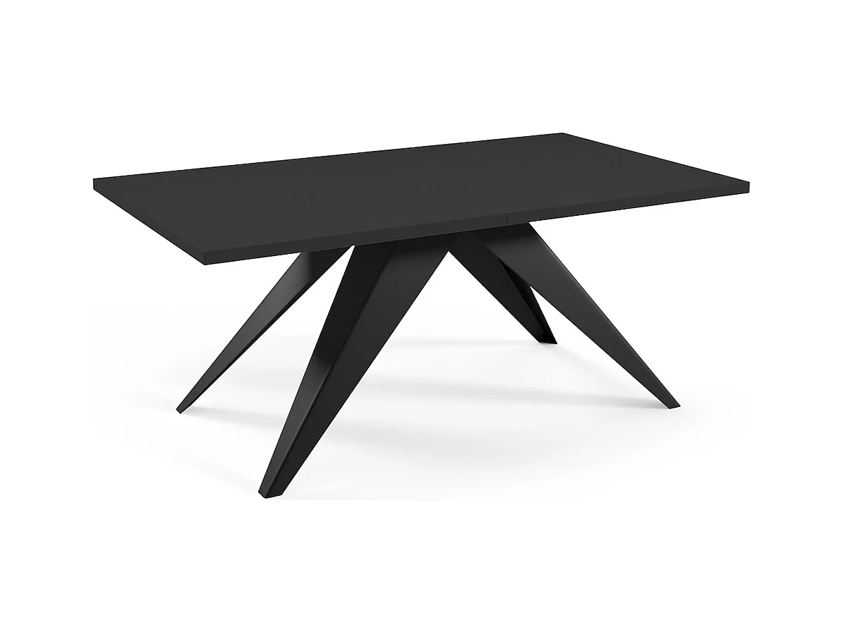 ESSTISCH Vento Schwarz Molet / Schwarz 160/260 / 90 / 76cm