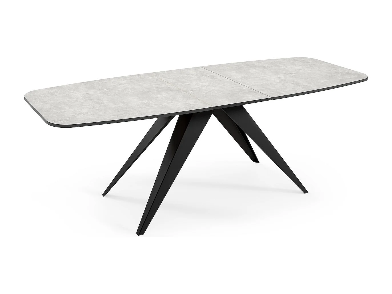 ESSTISCH Ferro Bellato Grau / Schwarz 180/220 / 90 / 76cm