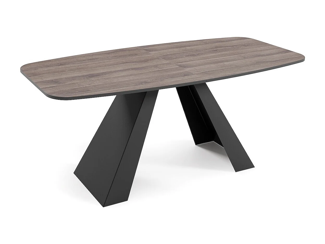 ESSTISCH Myron Sherman Eiche Anthrazit / Schwarz 160/200 / 80 / 76cm