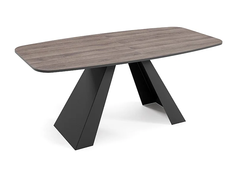 ESSTISCH Myron Sherman Eiche Anthrazit / Schwarz 160/200 / 80 / 76cm