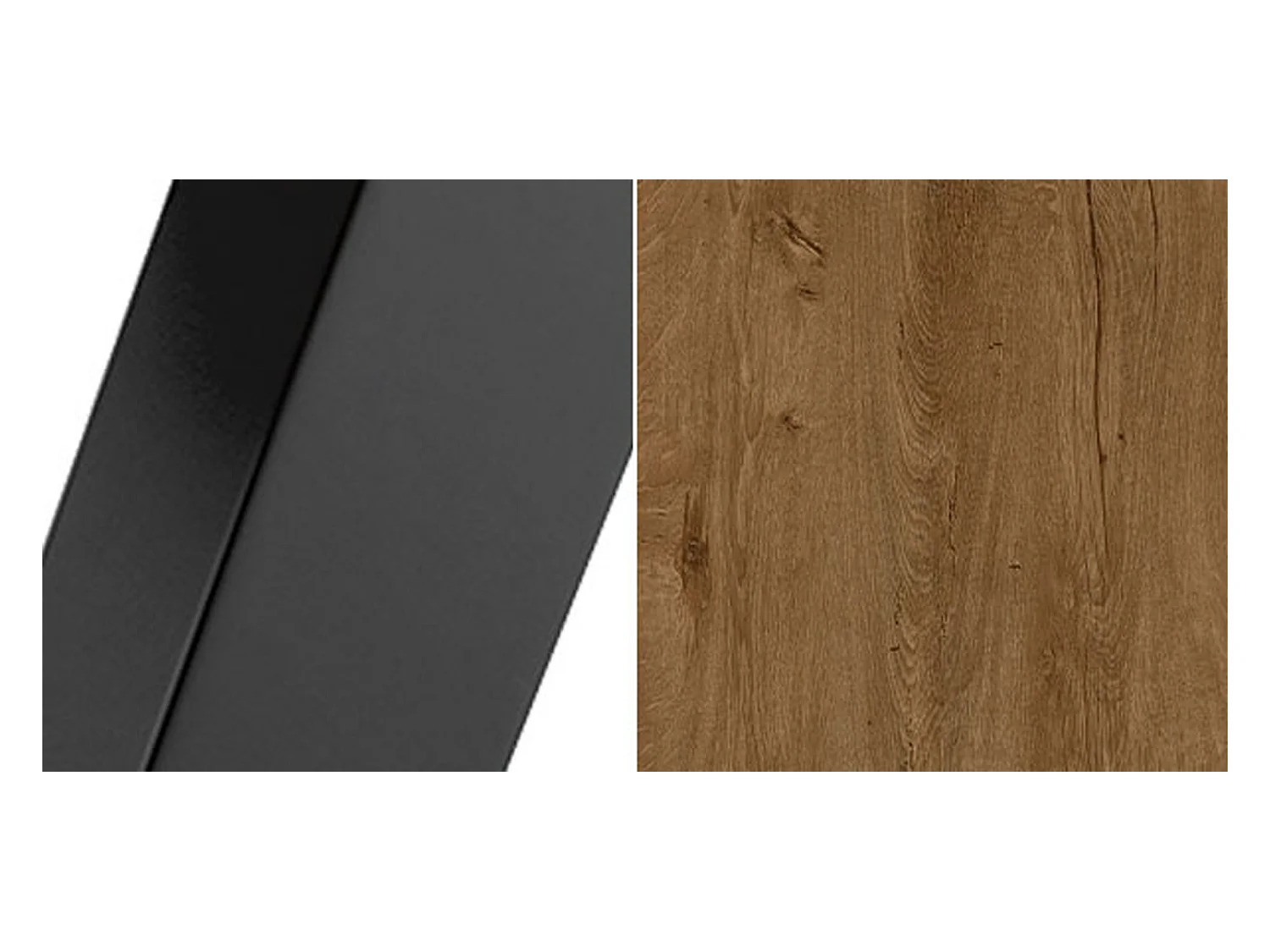 ESSTISCH Myron Eiche Lefkas Dunkel / Schwarz 160/200 / 80 / 76cm