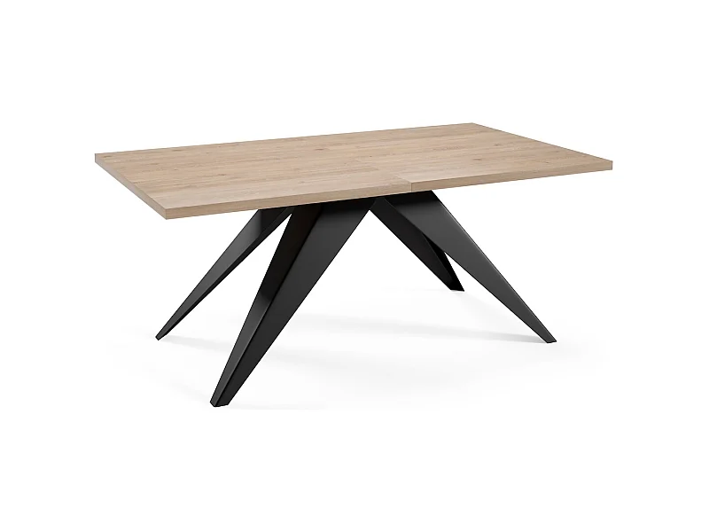 ESSTISCH Vento Davos Eiche trüffelbraun / Schwarz 140/240 / 80 / 76cm