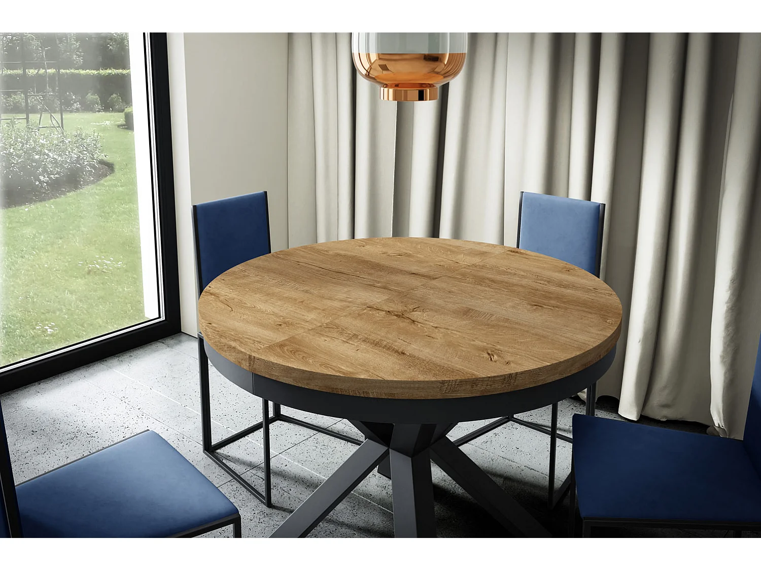 ESSTISCH Narvic 100 Eiche Lefkas Dunkel / Weiß 100/176 / 100 / 76cm