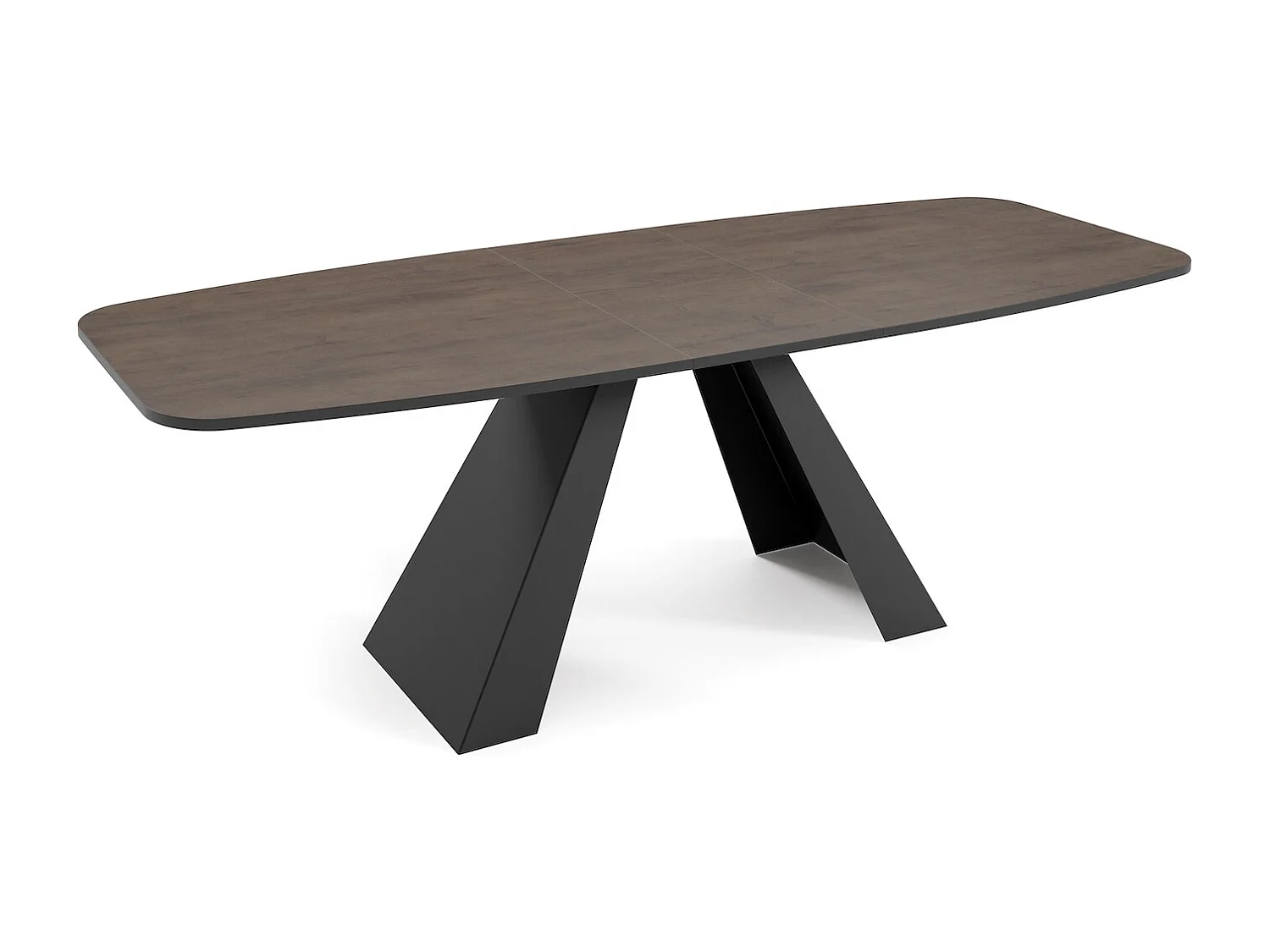 ESSTISCH Myron Eiche Lefkas Dunkel / Schwarz 180/220 / 90 / 76cm