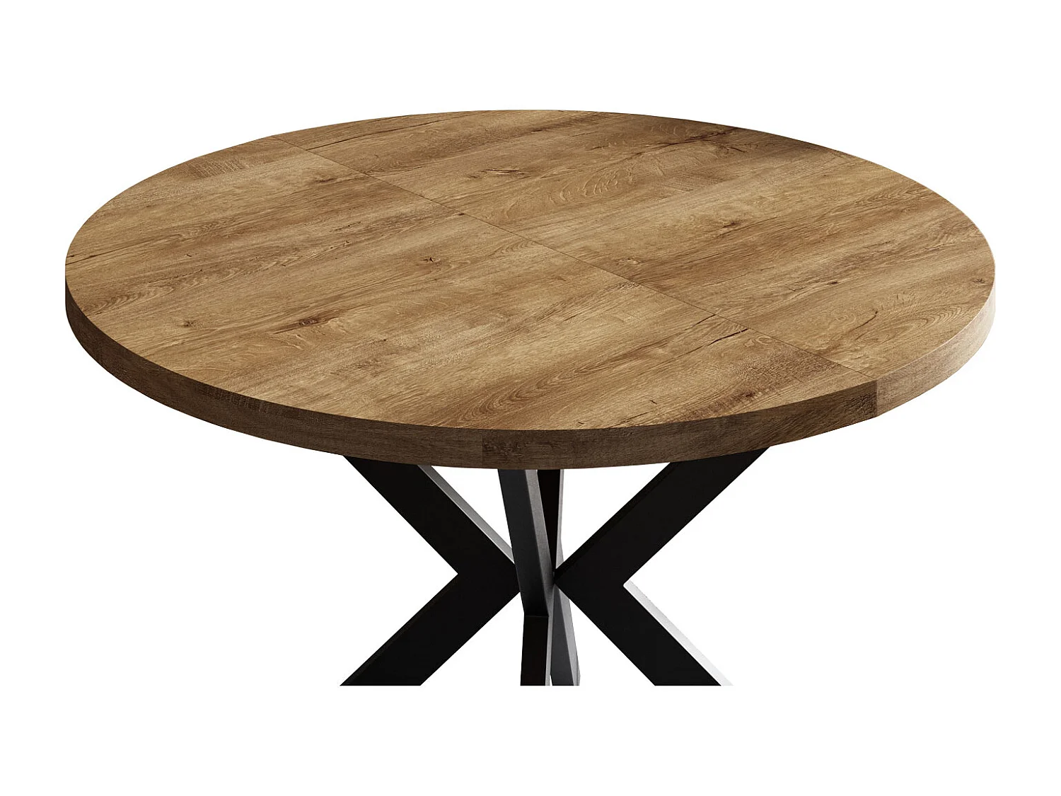 ESSTISCH Edder Eiche Lefkas Dunkel / Schwarz 100/176 / 100 / 76cm