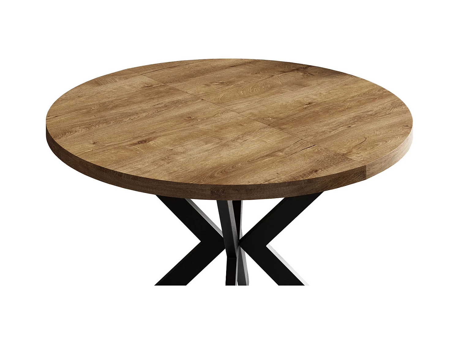 ESSTISCH Edder Eiche Lefkas Dunkel / Schwarz 100/176 / 100 / 76cm