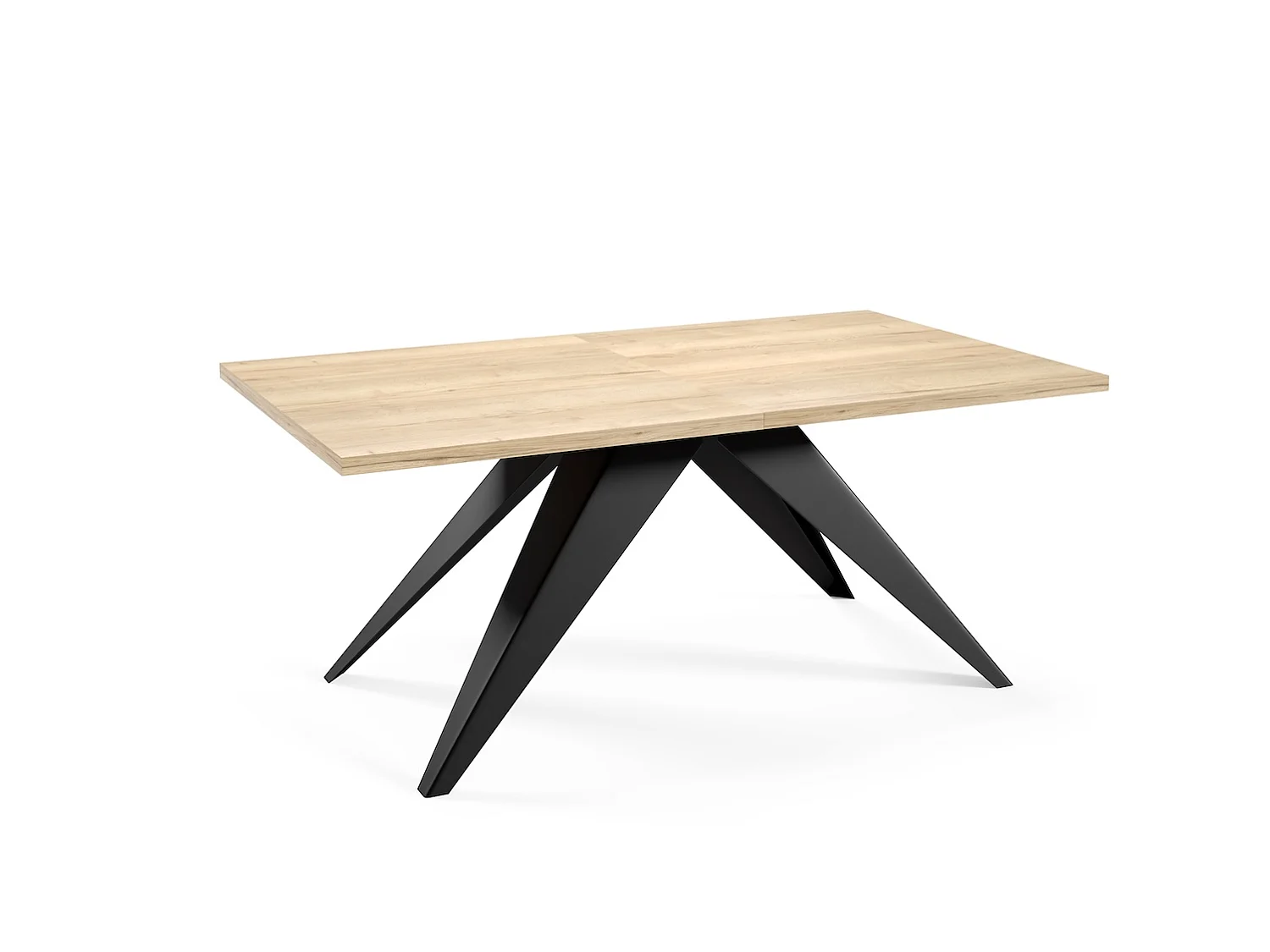 ESSTISCH Vento Halifax Eiche Natur / Schwarz 160/260 / 90 / 76cm
