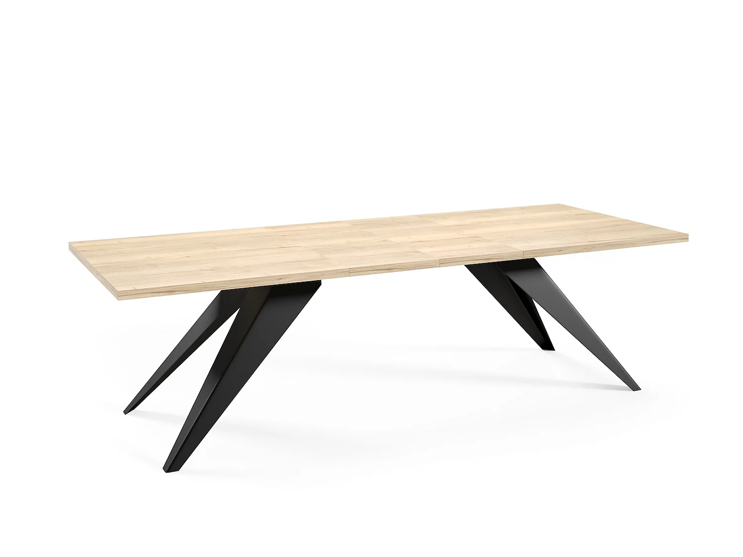 ESSTISCH Vento Halifax Eiche Natur / Schwarz 160/260 / 90 / 76cm
