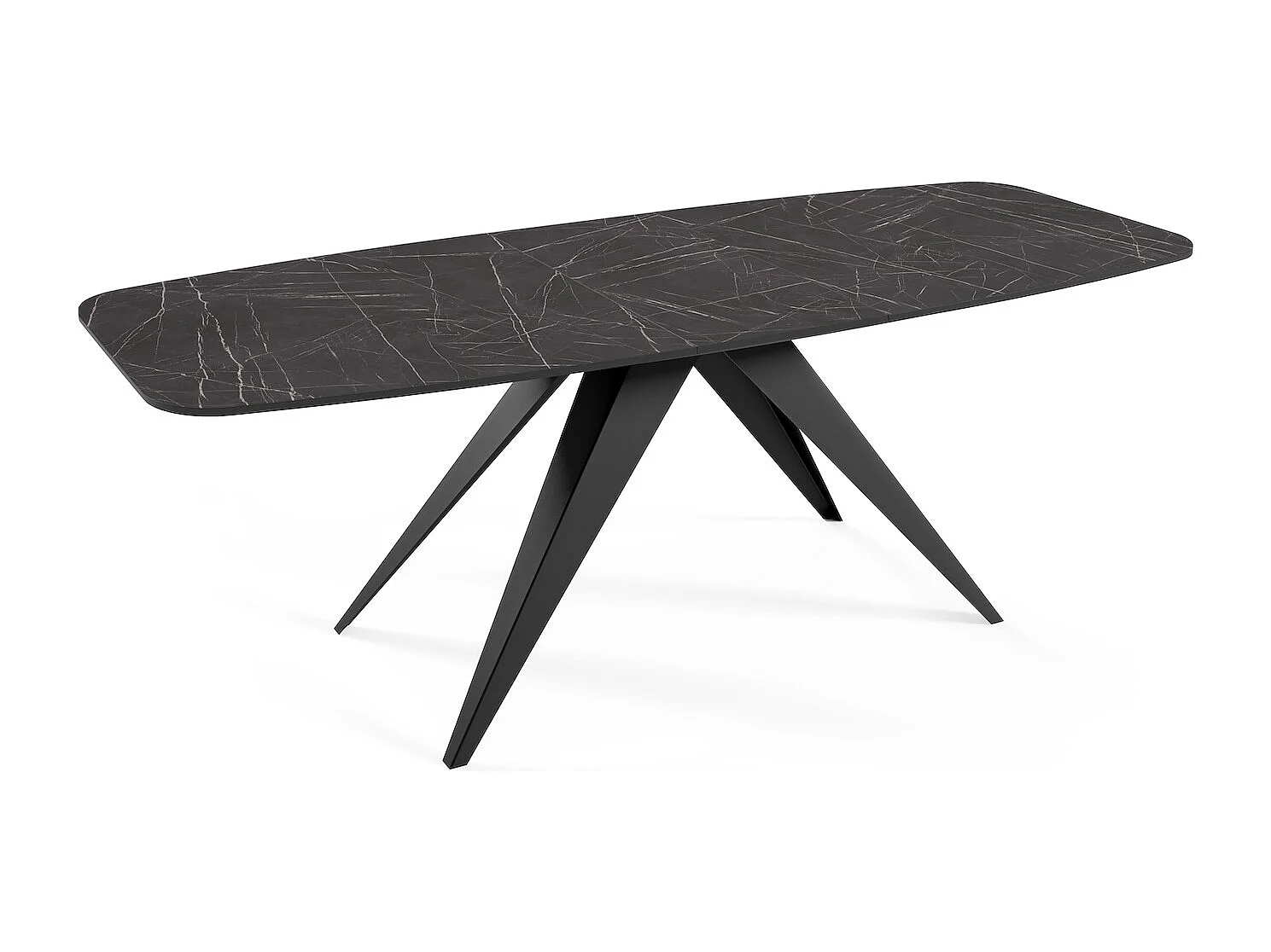 ESSTISCH Ferro Pietra Grigia Schwarz / Schwarz 160/200 / 80 / 76cm