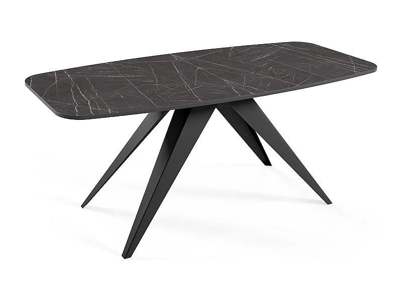 ESSTISCH Ferro Pietra Grigia Schwarz / Schwarz 160/200 / 80 / 76cm