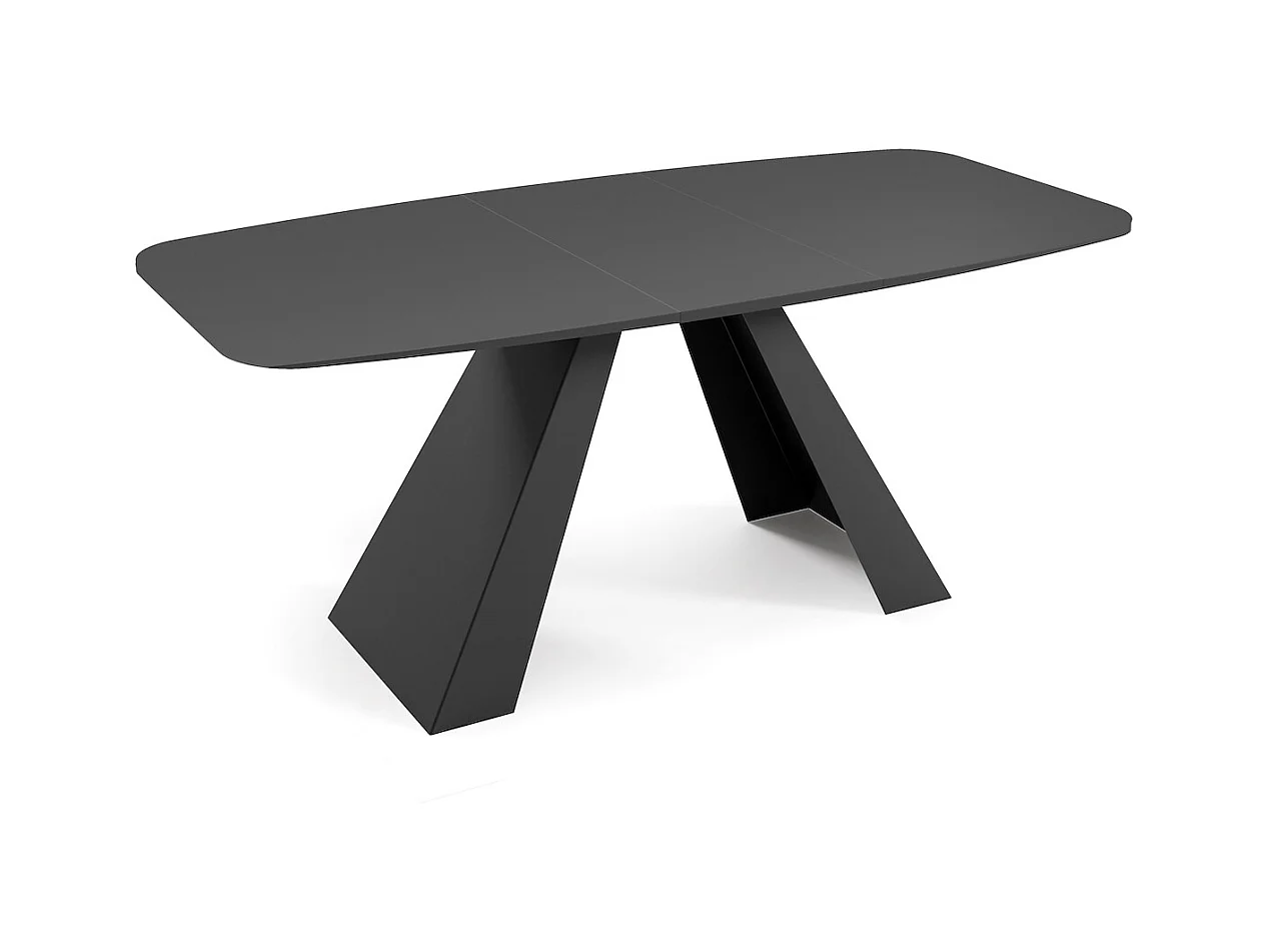 ESSTISCH Myron Schwarz Molet / Schwarz 180/220 / 90 / 76cm