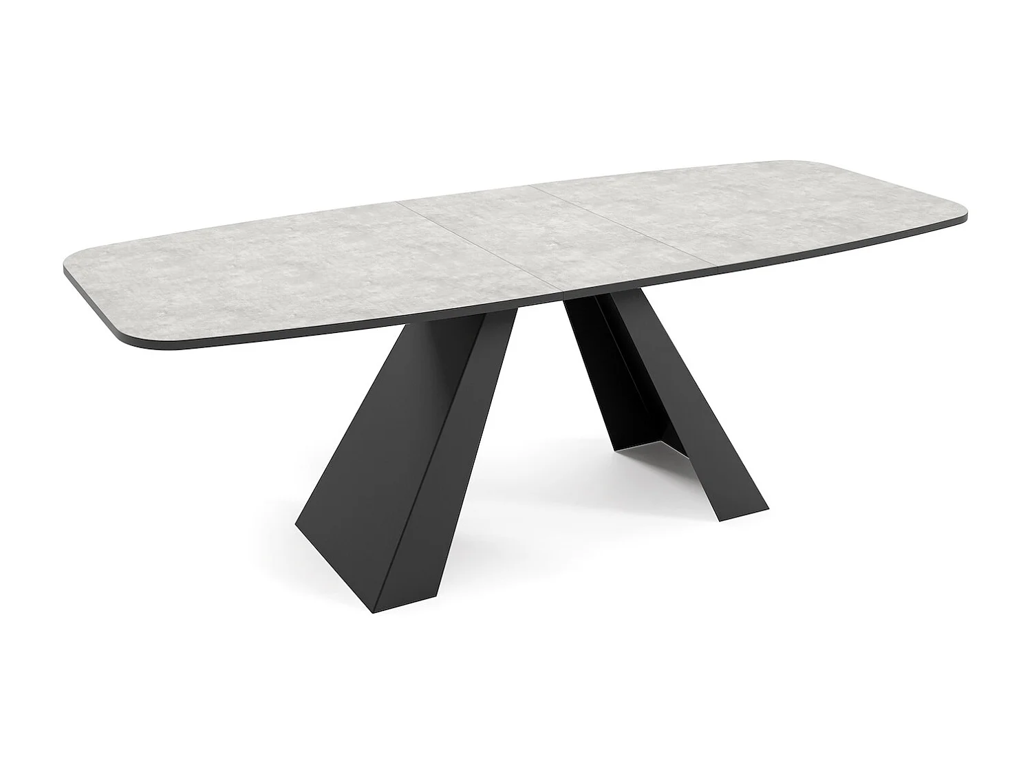 ESSTISCH Myron Bellato Grau / Schwarz 180/220 / 90 / 76cm