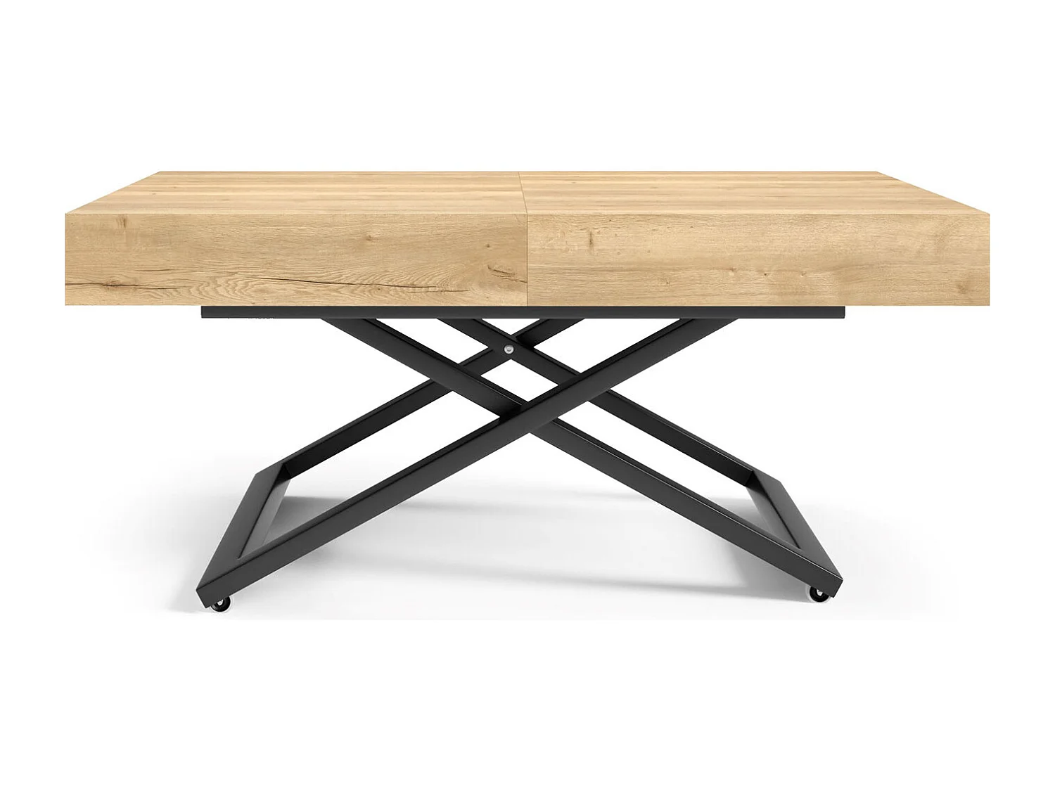 COUCH-/ESSTISCH Sanna U Halifax Eiche natur 120 - 200 / 80 / 27 - 80cm