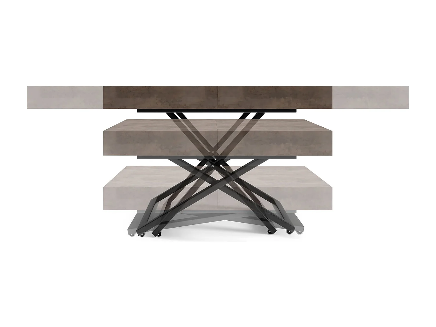 COUCH-/ESSTISCH Sanna U Halifax Eiche natur 120 - 200 / 80 / 27 - 80cm