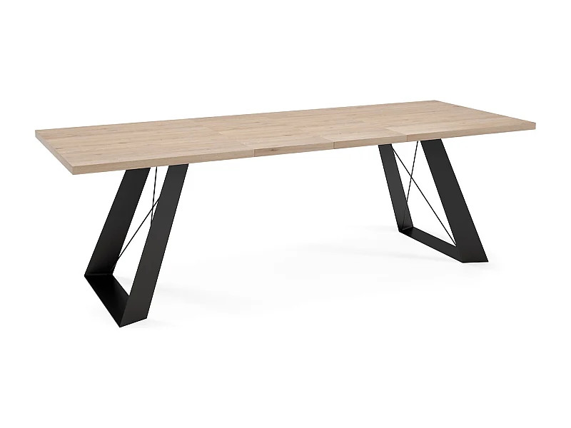 ESSZIMMERTISCH Corso Davos Eiche Trüffelbraun / Schwarz 140/240 / 80 / 76cm