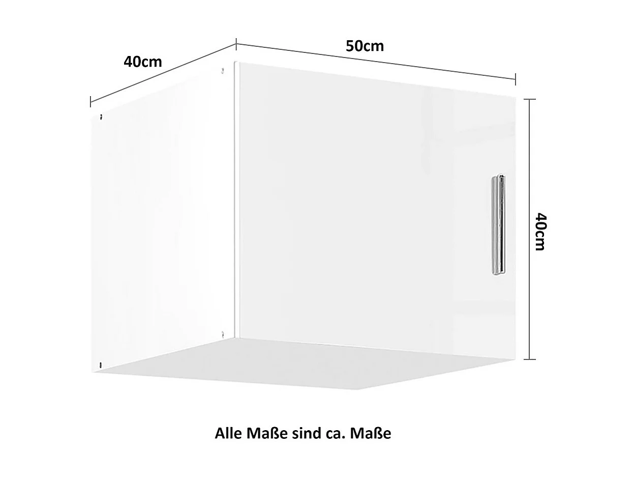 KLEIDERSCHRANKAUFSATZ Malta Weiß Hochglanz 50 / 40 / 40cm