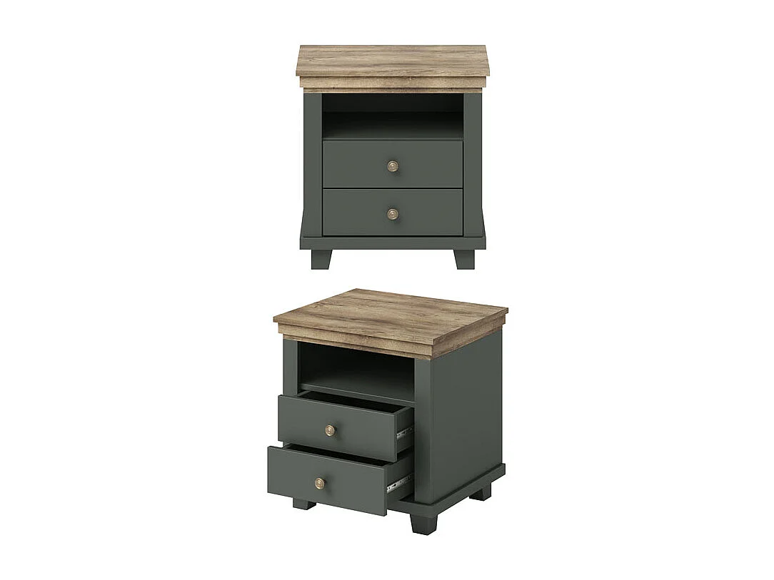 SCHLAFZIMMER-SET Evora grün / Eiche Lefkas 4-teilig