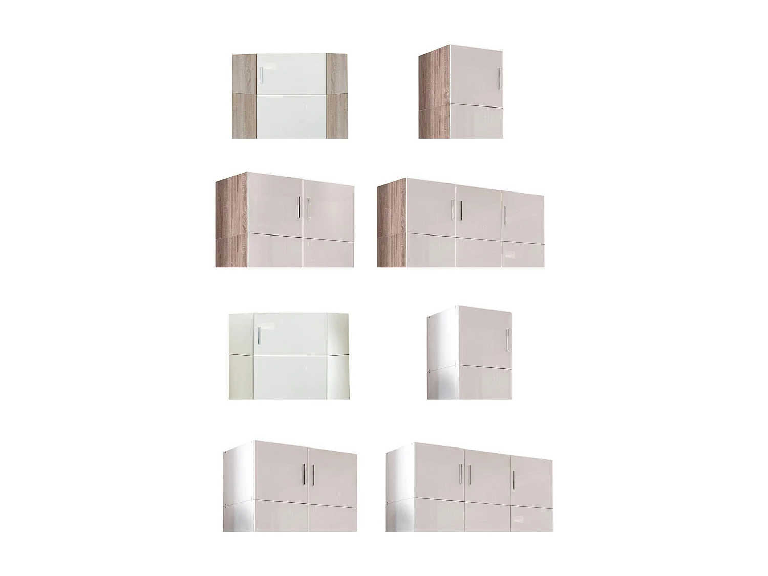 KLEIDERSCHRANKAUFSATZ Malta Weiß Hochglanz 40 / 54 / 40cm